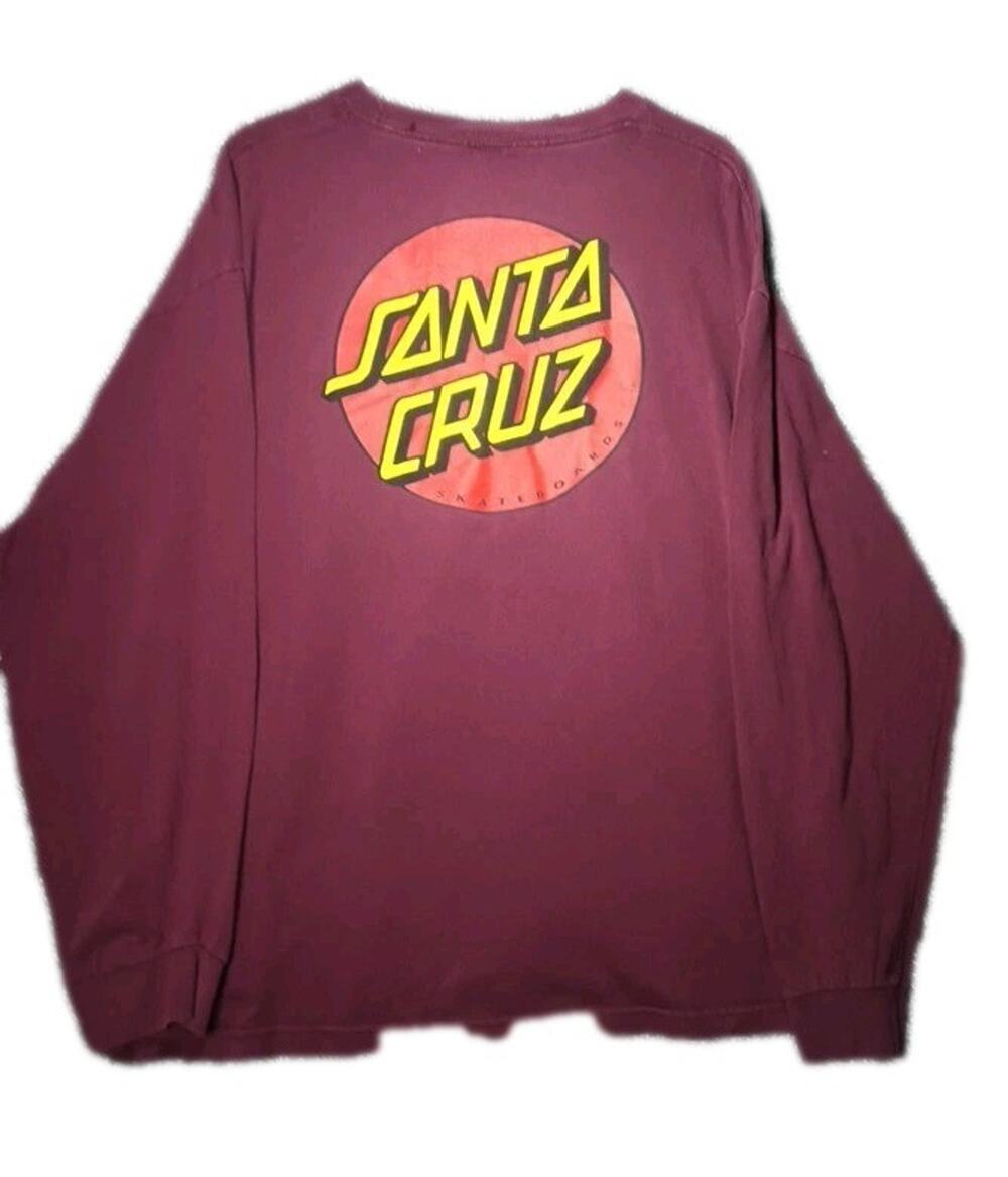 Santa Cruz Classic Dot Long Sleeve T-Shirt 2XL Maroon Skate 2 Sided Graphic Tee